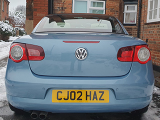 Christopher Hazelwood with the number plate CJ02 HAZ