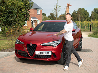 James Jordan (of Strictly Come Dancing) with the number plate DA11 CER