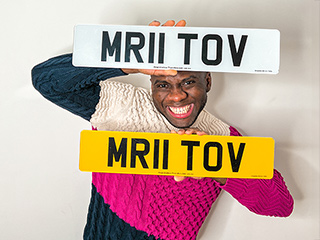 Mr Tov (Social Media Influencer) with the number plate MR11 TOV