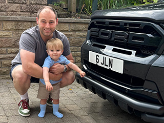 Richard Noon with the number plate 6 JLN