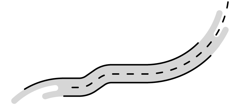 illustration of a long road