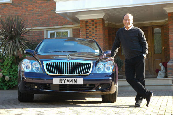 Theo Paphitis from Dragons Den with his very effective Ryman number plates